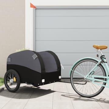vidaXL Fietstrailer 45 kg ijzer zwart, Verzenden, Nieuw