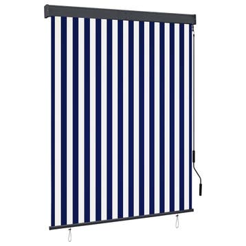 vidaXL Rolgordijn voor buiten 140x250 cm blauw en wit, Huis en Inrichting, Verzenden, Nieuw, Blauw