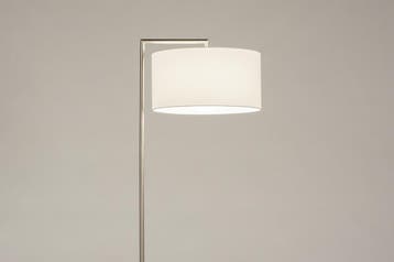 Rietveld Vloerlampen - Wit, Staalgrijs - Staal, Stof, Metaal, Huis en Inrichting, Lampen | Vloerlampen, Verzenden, Nieuw