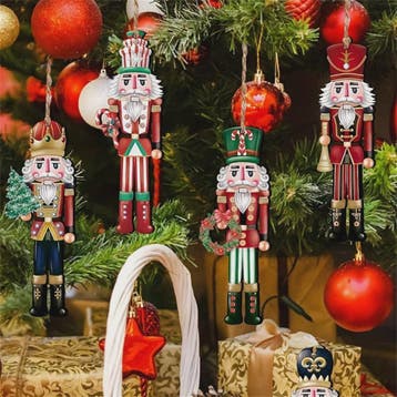 12x Houten Notenkraker Kersthanger - Decoratie voor Kerstboo, Verzenden, Nieuw