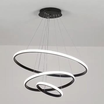 Korting: Moderne 3-Ring Dimbare Hanglamp – Zwart Aluminium, Huis en Inrichting, Lampen | Hanglampen, Verzenden, Nieuw, Overige materialen