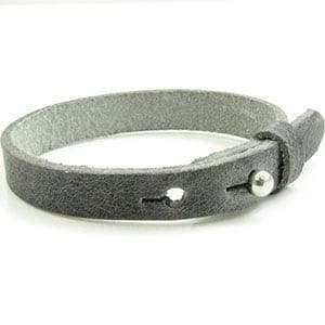 1 x Cuir Armband DQ Leer 10 x 2,2mm vintage brown grey c...., Ophalen of Verzenden, Nieuw, Kraal