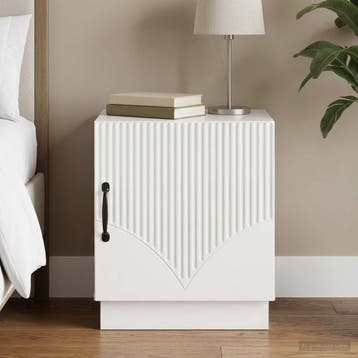 vidaXL Nachtkastje Hoogglans Wit 43 x 34,5 x 47 cm Bewerkt, Minder dan 45 cm, Verzenden, Nieuw, Minder dan 55 cm