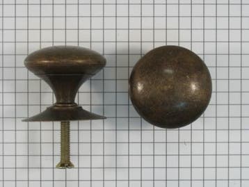 Knop (hol) messing antiek, 31 mm, incl. rozet, Verzenden, Nieuw