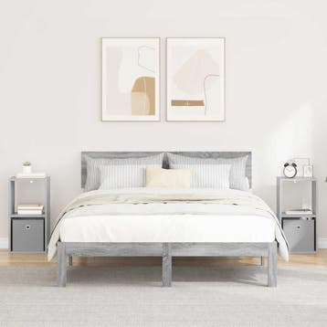 vidaXL Nachtkastje 2 st Grijs Sonoma 30,5 x 27 x 59,5 cm, Minder dan 45 cm, Verzenden, Nieuw, 55 tot 70 cm