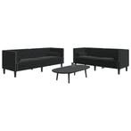 vidaXL 2-delige Loungeset Chesterfield met bolsters fluweel, Huis en Inrichting, Banken | Bankstellen, Verzenden, Nieuw, Vierpersoons of meer