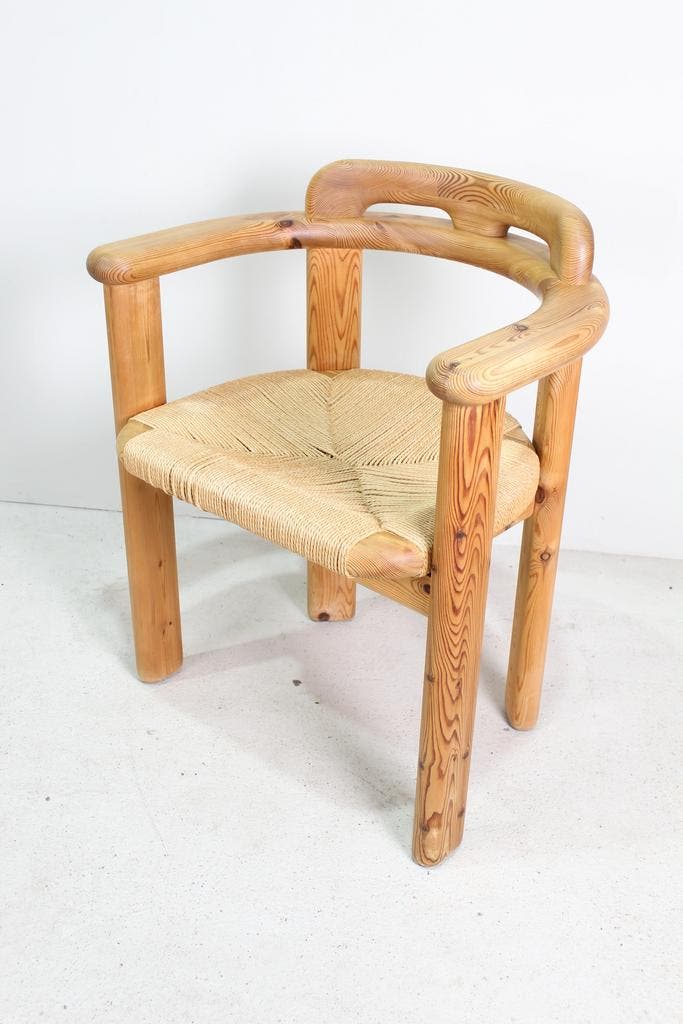 Vintage eetkamerstoel massief grenen, Huis en Inrichting, Stoelen, Eén, Gebruikt, Hout