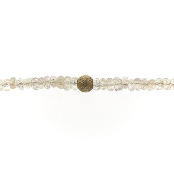 9 karaat saffier kralenketting, Gebruikt, Geel, Ophalen of Verzenden, Met edelsteen