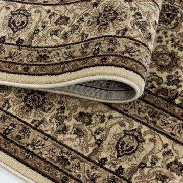 Perzisch Tapijt | Kashmir | Kader | Beige | 80x150 cm, Verzenden, Nieuw