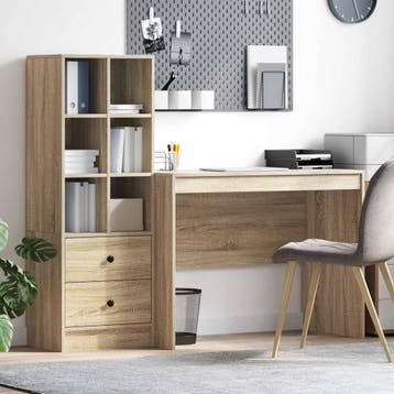 vidaXL Bureau met lade 2 pcs Sonoma Eiken, Verzenden, Nieuw