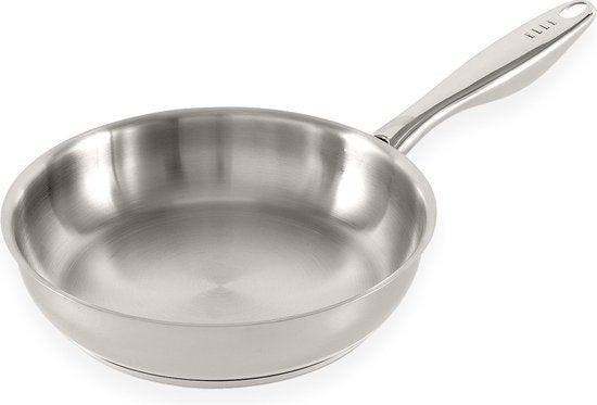 2dekans | ELLE Gourmet Classique RVS Koekenpan - Ø 20 cm -, Huis en Inrichting, Keuken | Potten en Pannen, Zo goed als nieuw, Ophalen of Verzenden