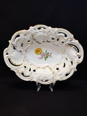 Meissen - Schotel - 33,2x24,7 cm ovale Prunkschale, Antiek en Kunst