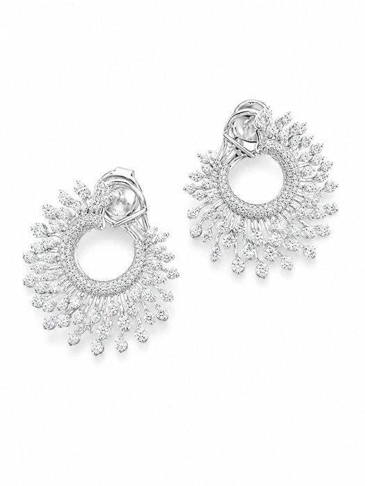 Cocktail oorbellen - 18 karaat Witgoud - 3.25ct. tw. Diamant, Sieraden, Tassen en Uiterlijk, Antieke sieraden