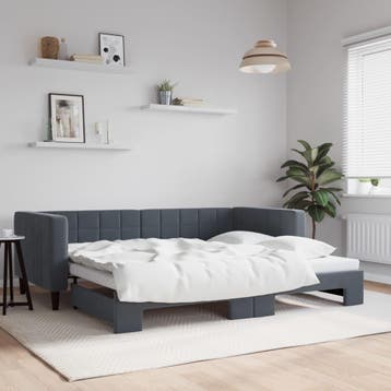 vidaXL Slaapbank met onderschuifbed 90x200 cm fluweel, 90 cm, Eenpersoons, Verzenden, Nieuw