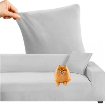 Ruhhy Sofa Hoes – Lichtgrijs – Stretch Velours – Inclu, Ophalen of Verzenden, Nieuw