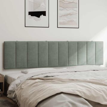 Hoofdbordkussen 200cm - Lichtgrijs | Retourdeal 34% Korting, Huis en Inrichting, Tweepersoons, Ophalen of Verzenden, Zo goed als nieuw