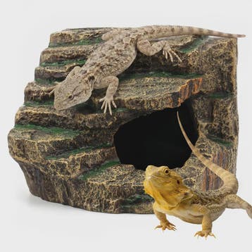 Decoratieve Reptielen Grot & Basking Platform - Hars Ornamen