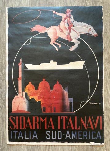 Riccobaldi - Sidarma Italnavi – Italia Sud America – affiche