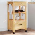 vidaXL Keukentrolley MONZA 48x40x88,5 cm massief grenenhout, Verzenden, Nieuw