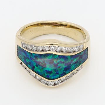 Ring - 14 karaat Geel goud Diamant (Natuurlijk), Nieuw