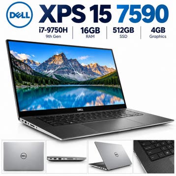Dell XPS 15 7590-i7-9th-16GB-512GB, Computers en Software, Met videokaart, Verzenden, Zo goed als nieuw, Dell