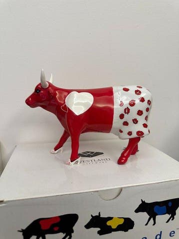 CowParade - sculptuur, cowparade art cow ornaments - 12 cm -
