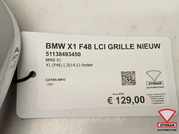 BMW X1 F48 LCI Grille Nieren Nieuw! 51138493450, Auto-onderdelen, Ophalen, Nieuw, BMW