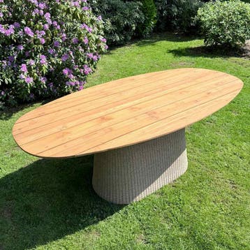 Deens ovale tuintafel Ubud -  240 cmOvale tuintafels, Ophalen of Verzenden, Nieuw
