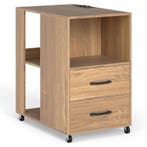 LIVSK Verrijdbare Bijzettafel met Oplaadstation - 2 AC-stopc, Verzenden, Nieuw