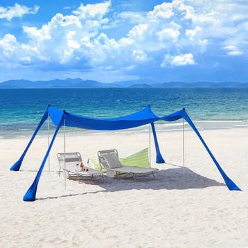 2dekans | SoBuy OZT02-DB Strandtent 400x400x200 cm –, Tuin en Terras, Ophalen of Verzenden, Zo goed als nieuw