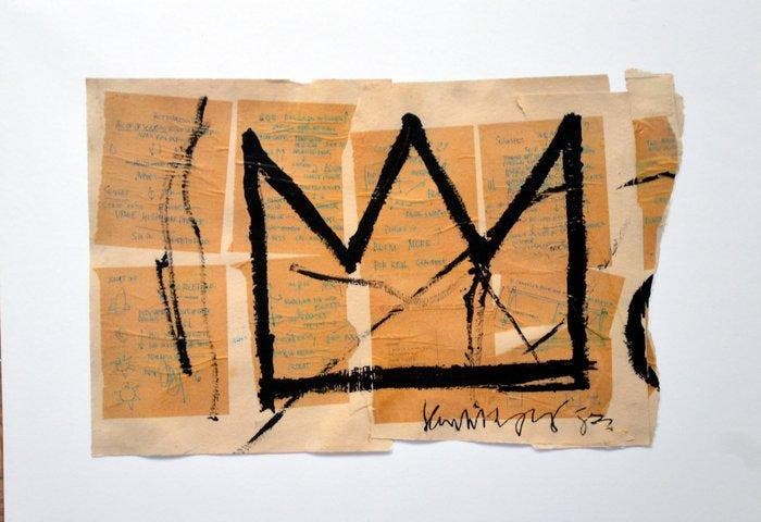 Jean-Michel Basquiat (1960-1988) - Untitled (Crown), Antiek en Kunst, Kunst | Tekeningen en Foto's