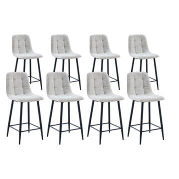 DS4U - Hugo barkruk 65 cm - Set van 8 - Champagne - Stof, Ophalen of Verzenden, Nieuw