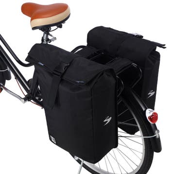 Brisby Dubbele Fietstas Rolltop 39-48 Liter Waterdicht - ZW, Verzenden, Nieuw