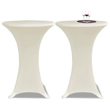 vidaXL Statafelhoes Stretch Ø70cm Crème (2 stuks), Verzenden, Nieuw