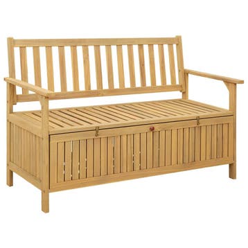 vidaXL Opslagbank 2 -Seater 120 x 63 x 84 cm Massief Acacia, Tuin en Terras, Verzenden, Nieuw