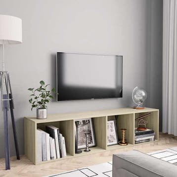 vidaXL Boekenkast/tv-meubel 143x30x36 cm sonoma eikenkleurig, Huis en Inrichting, Verzenden, Nieuw