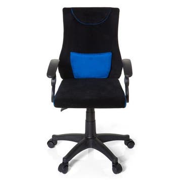Bureaustoel | Met Armleuning | Kinderen | Stof | Zwart/Blauw, Verzenden, Nieuw