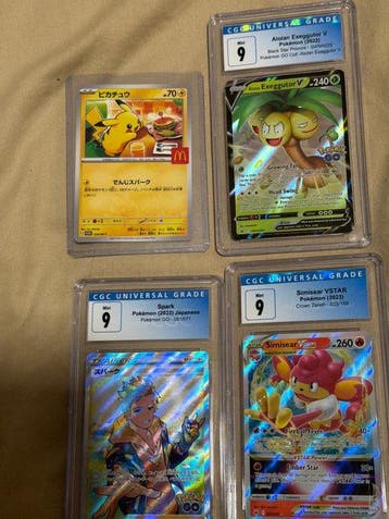 Pokémon - 4 Graded card - Pikachu, Alolan Exeggutor Full, Nieuw