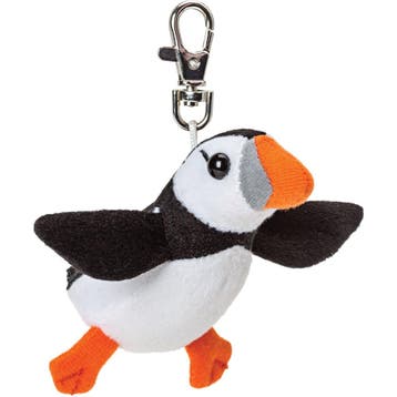 Papegaaiduiker knuffel sleutelhanger - pluche - zwart/wit, Verzenden, Nieuw