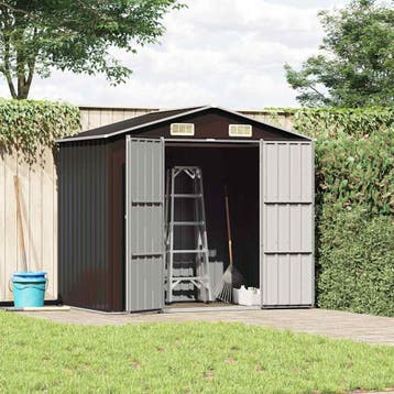 vidaXL Tuinschuur 205x129x183 cm gegalvaniseerd staal bruin, Verzenden, Nieuw