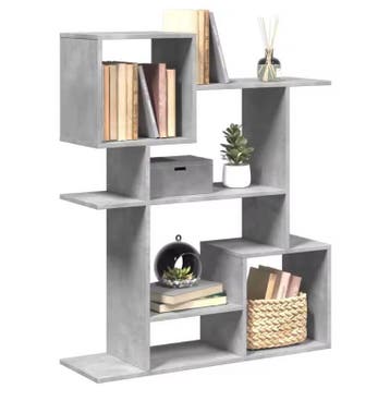 Multifunctionele Boekenplank – Kamerscherm in Betongrijs, Verzenden, Nieuw