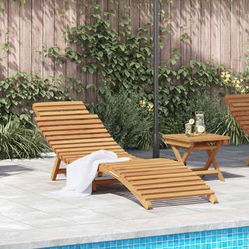 vidaXL Ligstoel Massief Teakhout Bruin, Tuin en Terras, Verzenden, Nieuw