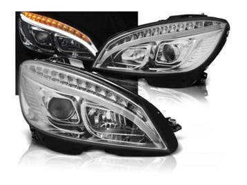 LED tube koplampen knipperlicht Chrome, Auto-onderdelen, Verlichting, Verzenden, Nieuw, Mercedes-Benz