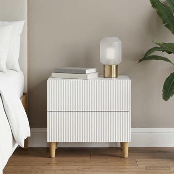 vidaXL Nachtkastje met lade Wit 62 x 34,5 x 48 cm Bewerkt, Minder dan 45 cm, Verzenden, Nieuw, Minder dan 55 cm