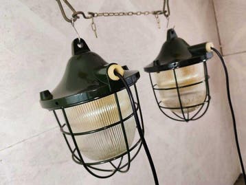 KWE - Plafondlamp (2) - Aluminium, Metaal, Glas - hanglamp