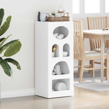 vidaXL Dressoir ELST Wit 40 x 35 x 100,5 cm Bewerkt hout, Verzenden, Nieuw, Overige houtsoorten, Minder dan 50 cm