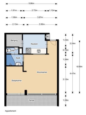 Appartement te huur in Apeldoorn - 35 m² - 1 kamer(s), Huizen en Kamers, Appartement, Apeldoorn, Gelderland