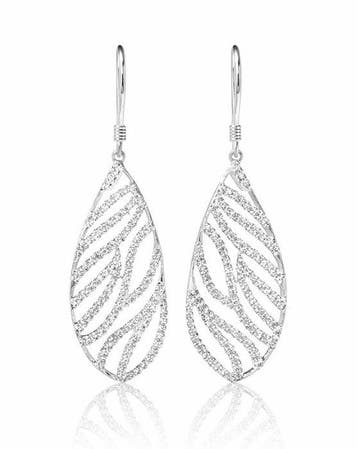Statement oorbellen - 14 karaat Witgoud - 0.84ct. tw.