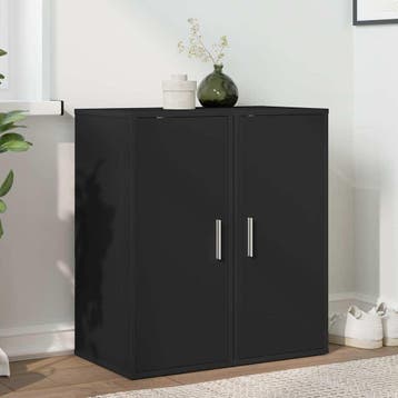 vidaXL Schoenenkasten 2 st 32x35x70 cm spaanplaat zwart, Verzenden, Nieuw