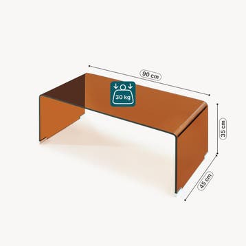 Salontafel Väsas gehard glas 90x90x35 cm bruin [en.casa], Verzenden, Nieuw